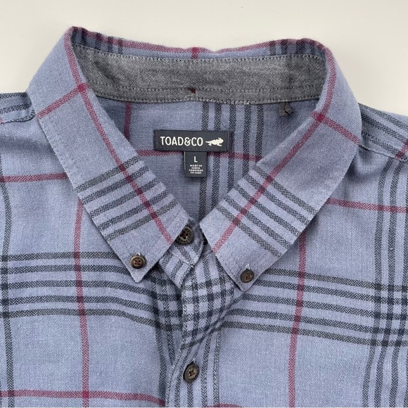 Toad&Co. Men's Blue Gray Plaid Airsmyth Long Sleeve Button Down Shirt Size Large - Picture 3 of 9